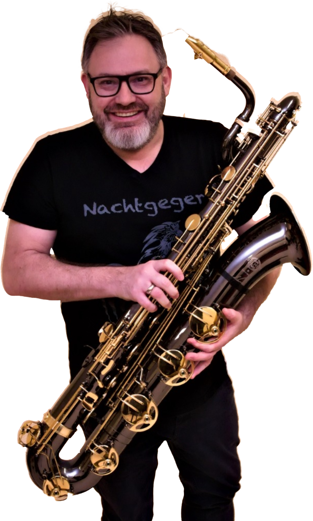 Mario Leibold mit Saxophon bei den Nachtgegern